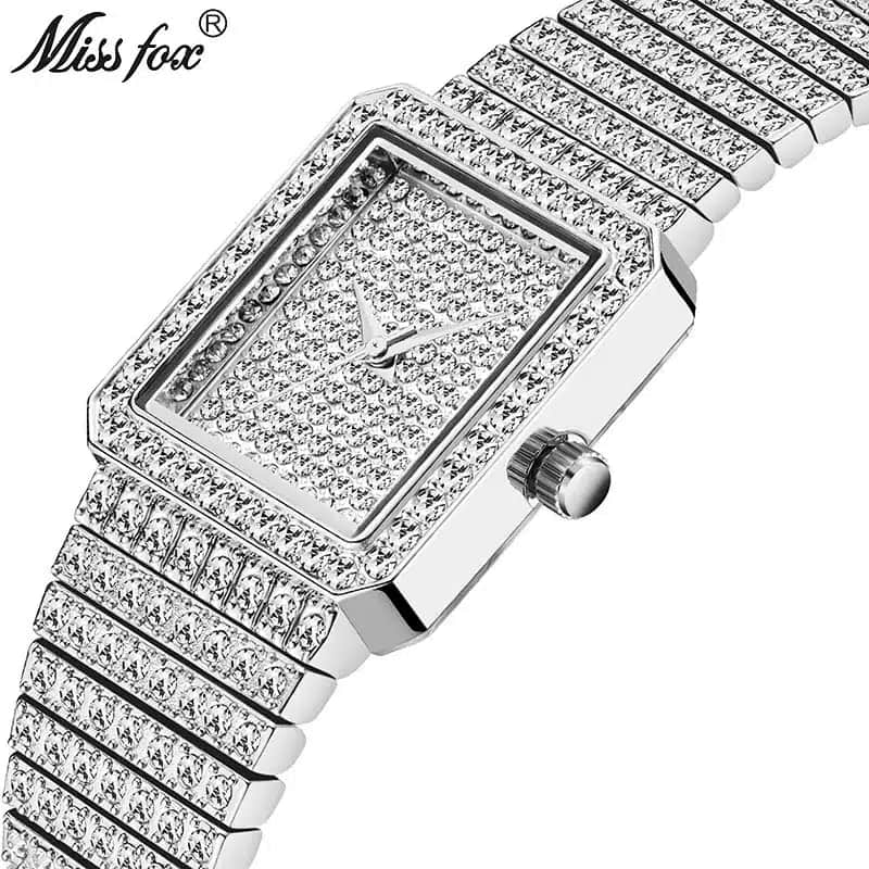 K1044 MISSFOX Diamond Luxury Square Watch For Women