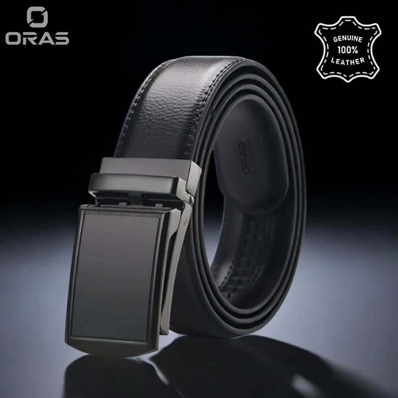 B671 ORAS Premium Genuine Leather Automatic Buckle Belt