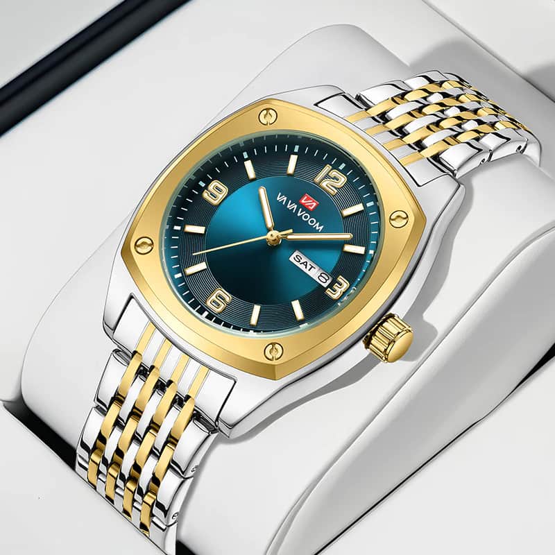VV1007 Men's Luxury VA VA VOOM 2932 Stainless Steel Quartz Watch