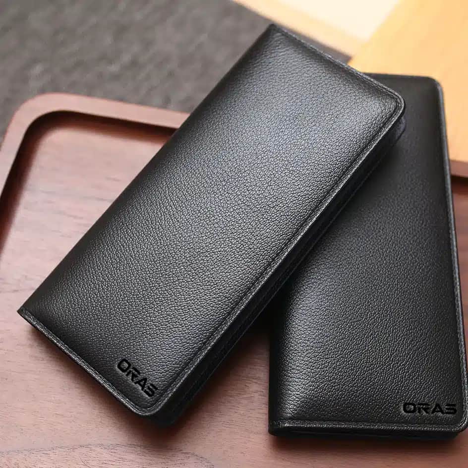 R1074 ORAS Genuine Leather Goatskin Long Wallet