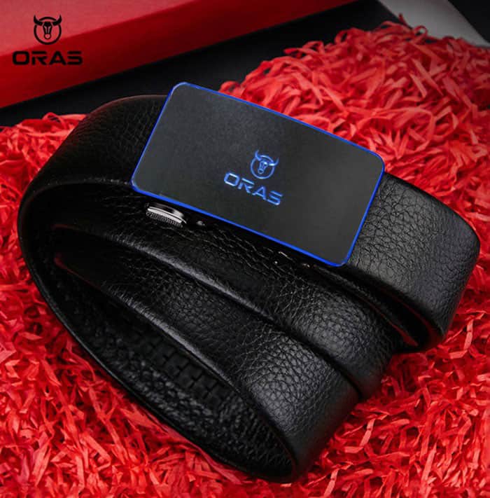 B601 ORAS Genuine Leather Automatic Buckle Belt