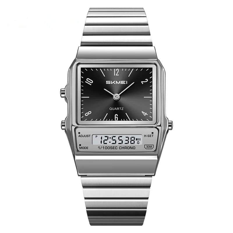 SK119 SKMEI Silver Black Dial Men's Watch