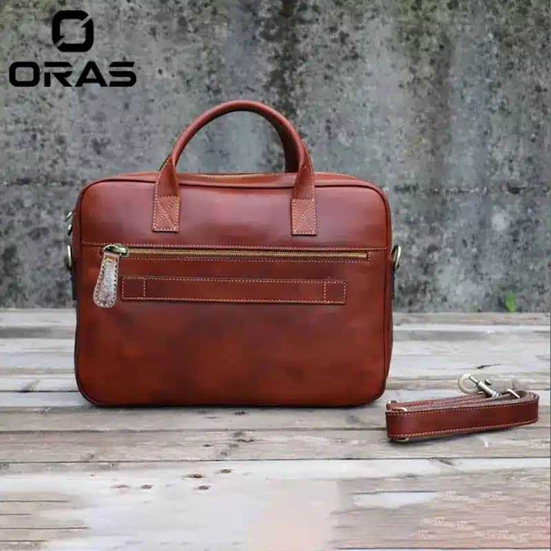 F153 Oras Genuine Leather Travel Laptop Messenger Bag for Men And Women
