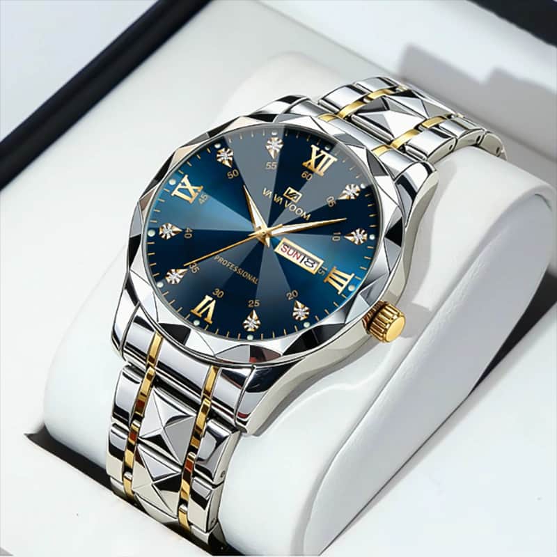 VV1011 Men's Luxury VA VA VOOM 2733 Stainless Steel Quartz Watch
