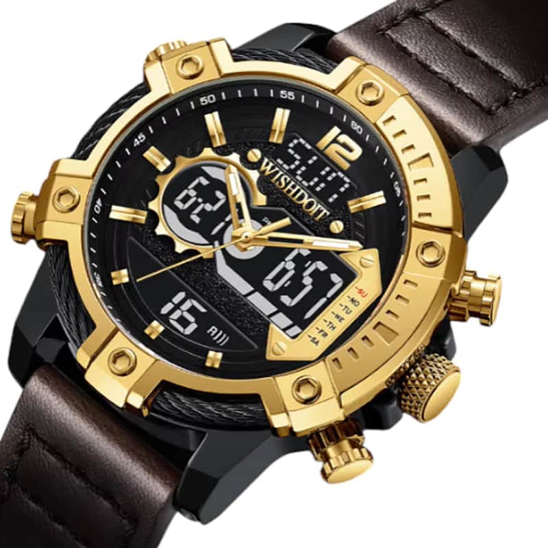 K1056 WISHDOIT Luxury Sports Military Dual Time Watch For Men