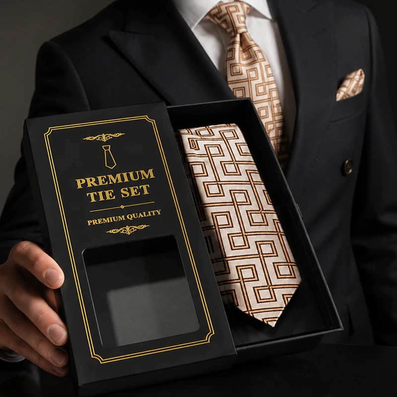 TY34 Premium Quality Geometric Pattern Formal Tie