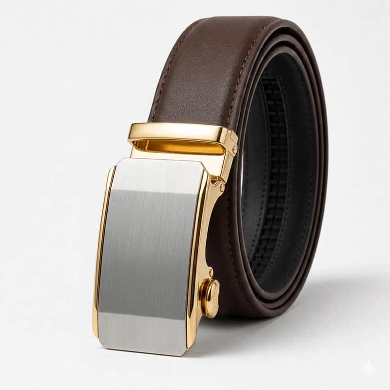 B676 ORAS Premium Genuine Leather Automatic Buckle Belt
