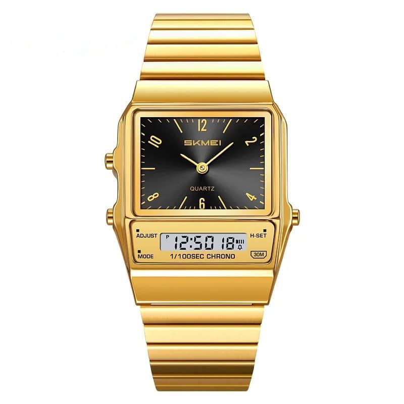 SK120 SKMEI Golden Black Dial Men's Watch