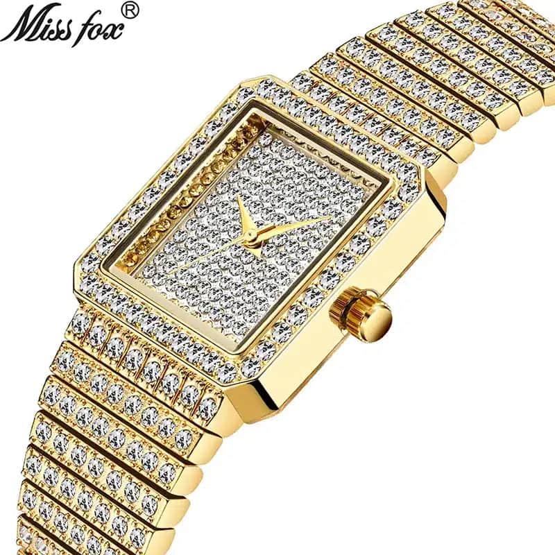 K1043 MISSFOX Diamond Luxury Square Watch For Women
