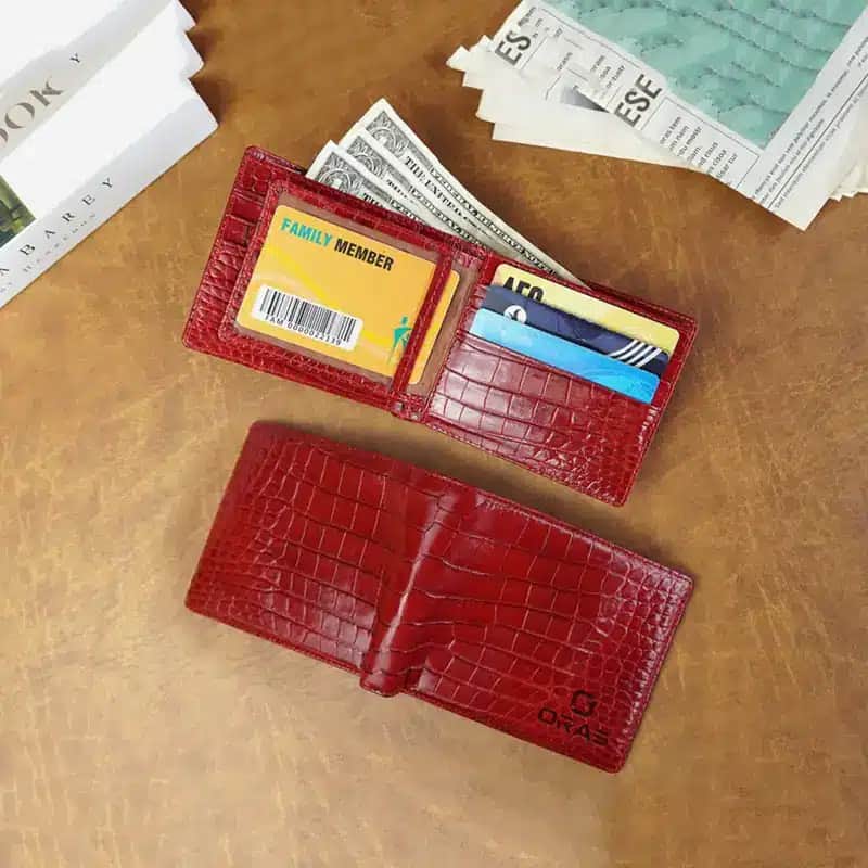 R1062 Oras Premium Red Bifold Leather Wallet