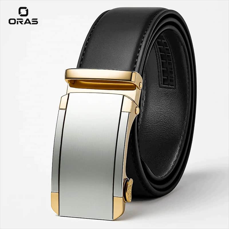 B673 ORAS Premium Genuine Leather Automatic Buckle Belt