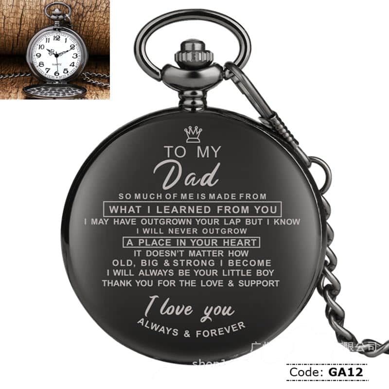 GA12 lettering Quartz Pocket watch For Gift