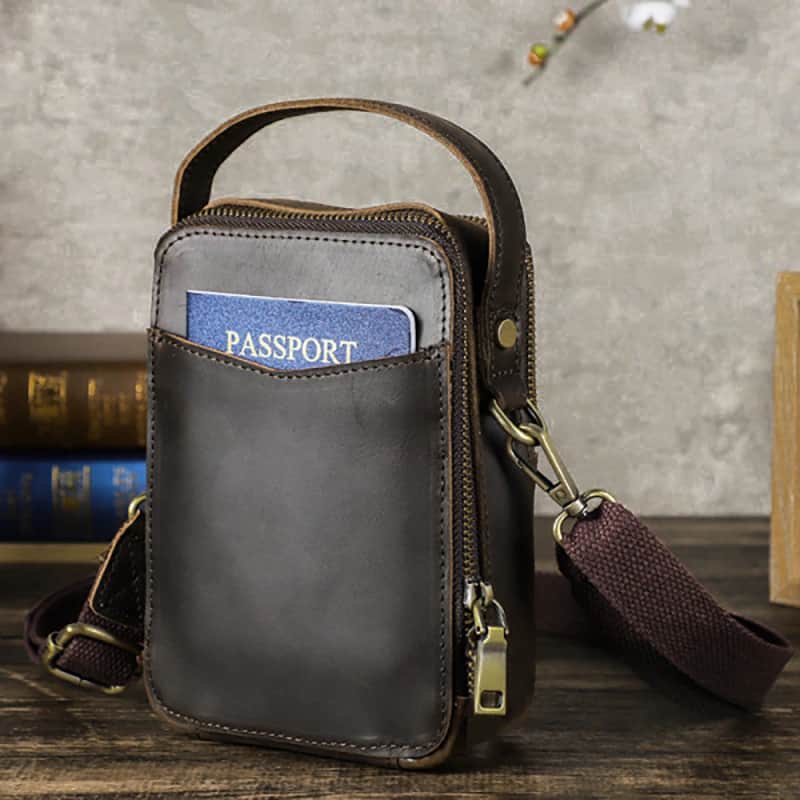 F164 Premium Genuine Leather Crossbody & Hand Carry Bag