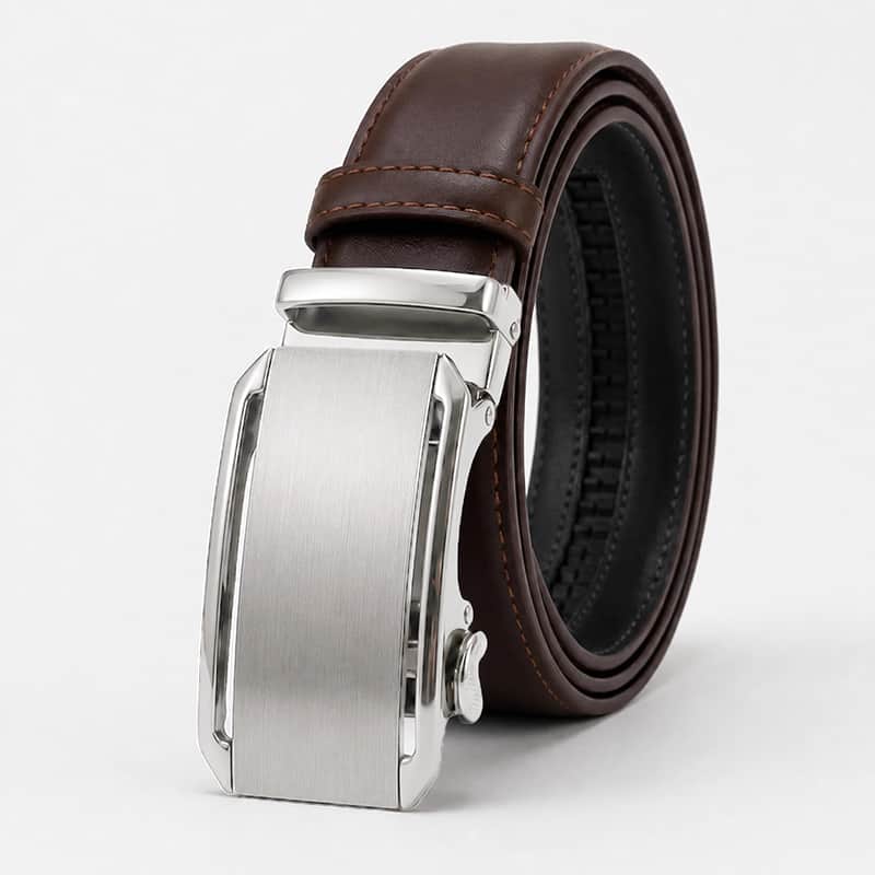 B678 ORAS Premium Genuine Leather Automatic Buckle Belt