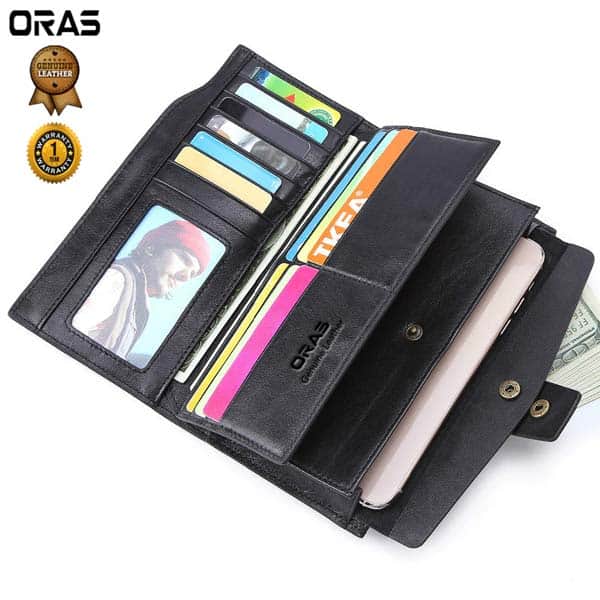 RA45K ORAS Genuine Leather Business Men Long Wallet