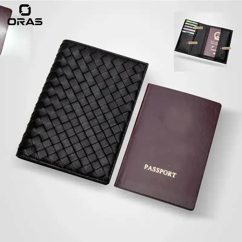 R1023 Oras Handmade Genuine Leather Passport and Card Holder