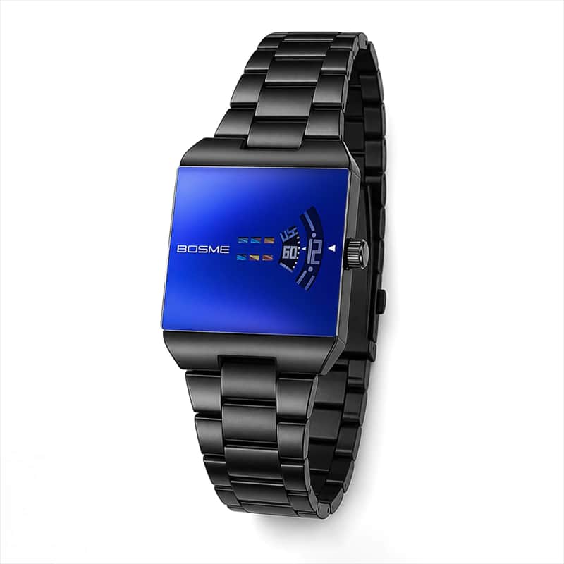 K1162 BOSME Luxury Stainless Steel Black Watch For Men