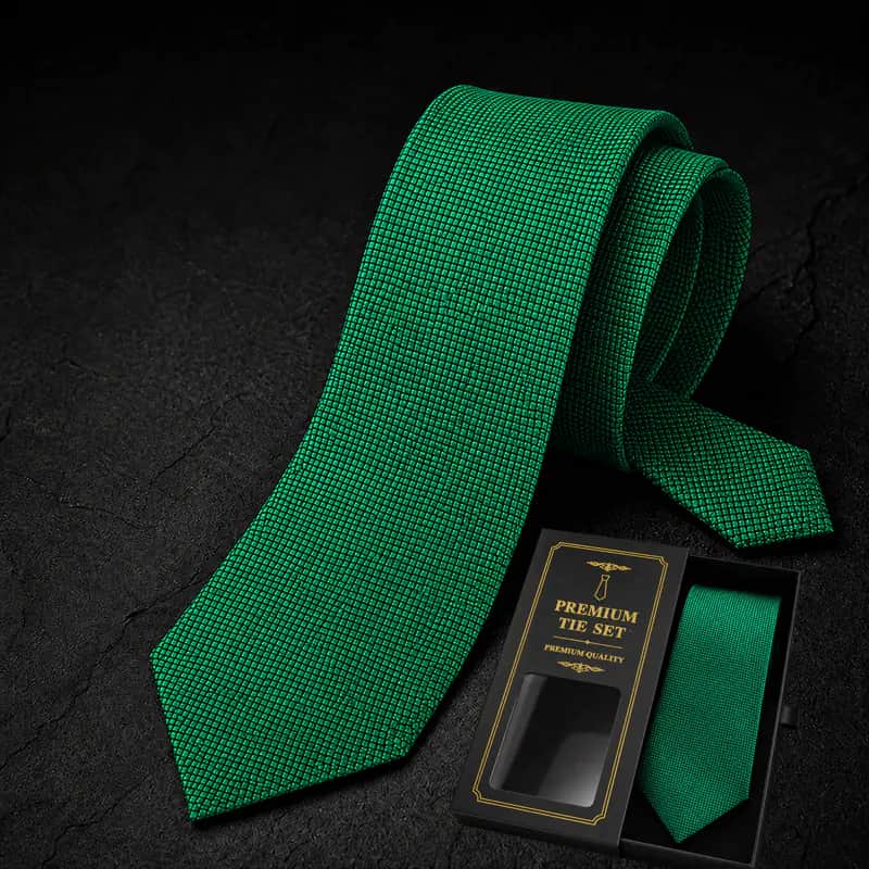 TY43 Premium Quality Green Textured Tie