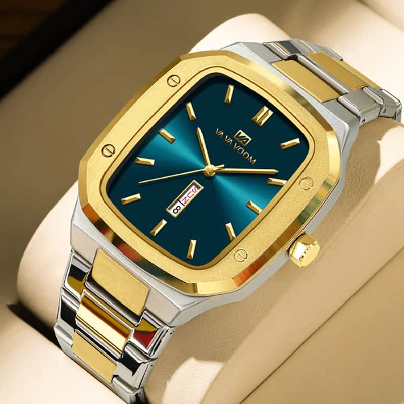 VV1001 Men's Luxury VA VA VOOM 2831 Stainless Steel Quartz Watch