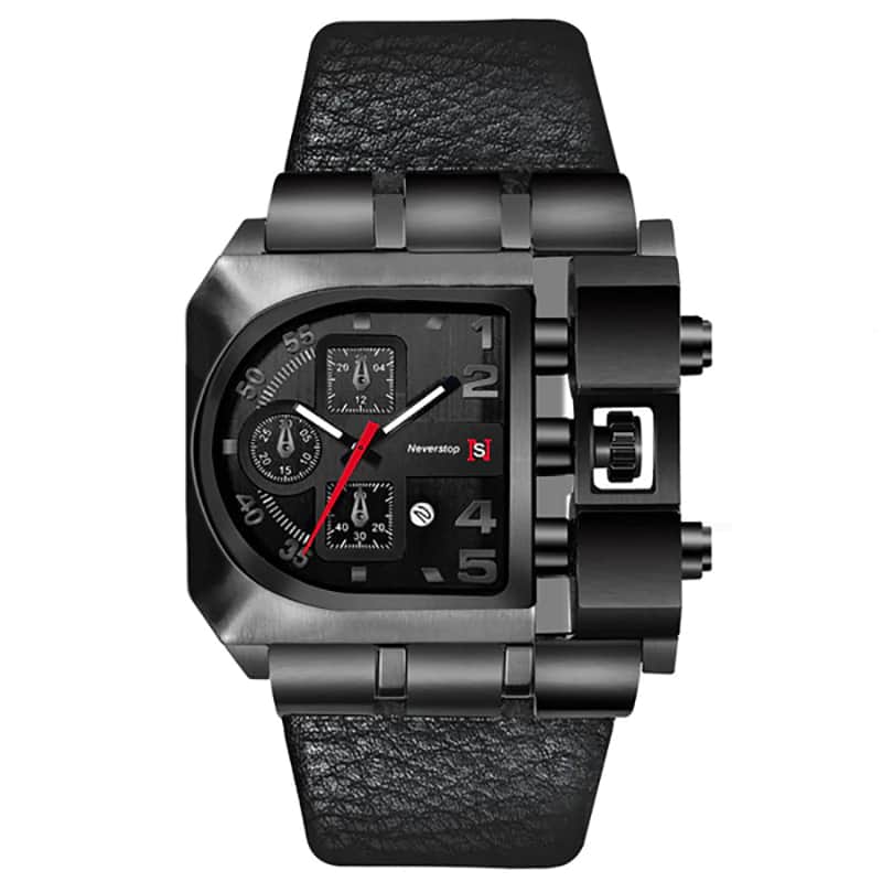 UM29 Never Stop Casual Leather Strap Sports Watch