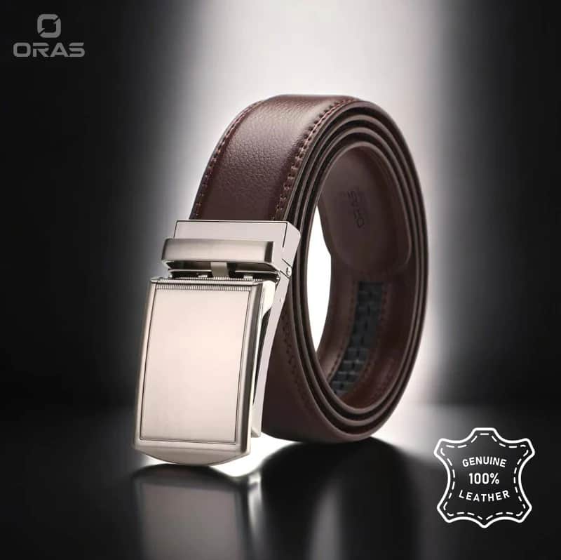 B670 ORAS Premium Genuine Leather Automatic Buckle Belt