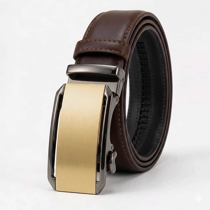B677 ORAS Premium Genuine Leather Automatic Buckle Belt