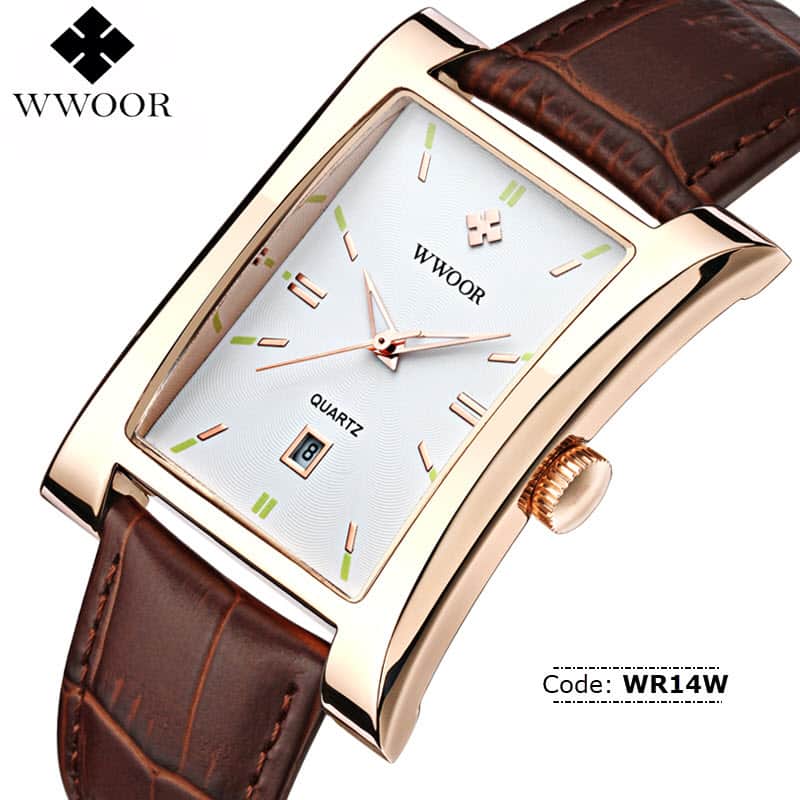 WR14W WWOOR Slim Square Watch for Men