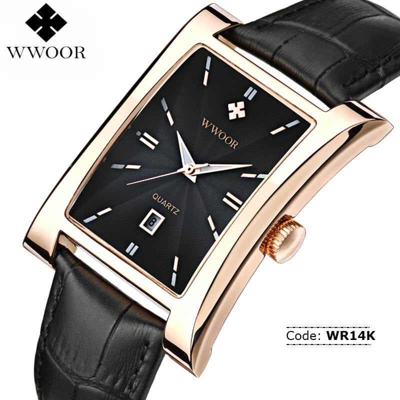 WR14K WWOOR Slim Square Watch for Men