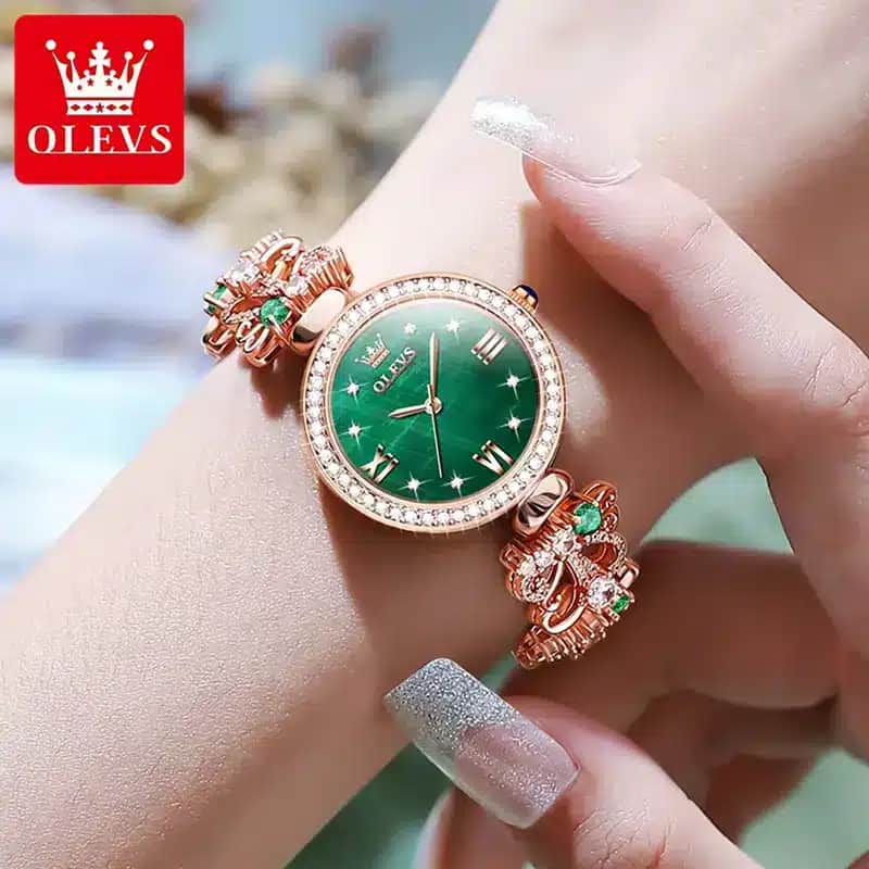 E83E OLEVS 9958 Luxury Elegant Quartz Wristwatch For Women