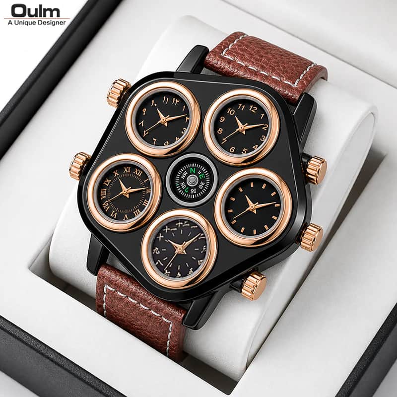 UM37 Oulm Big Dial Multi Time Premium Watch