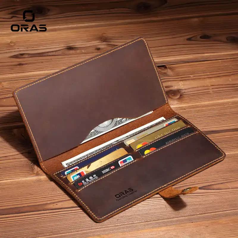 RA95C ORAS Genuine Leather Long Wallet for Men
