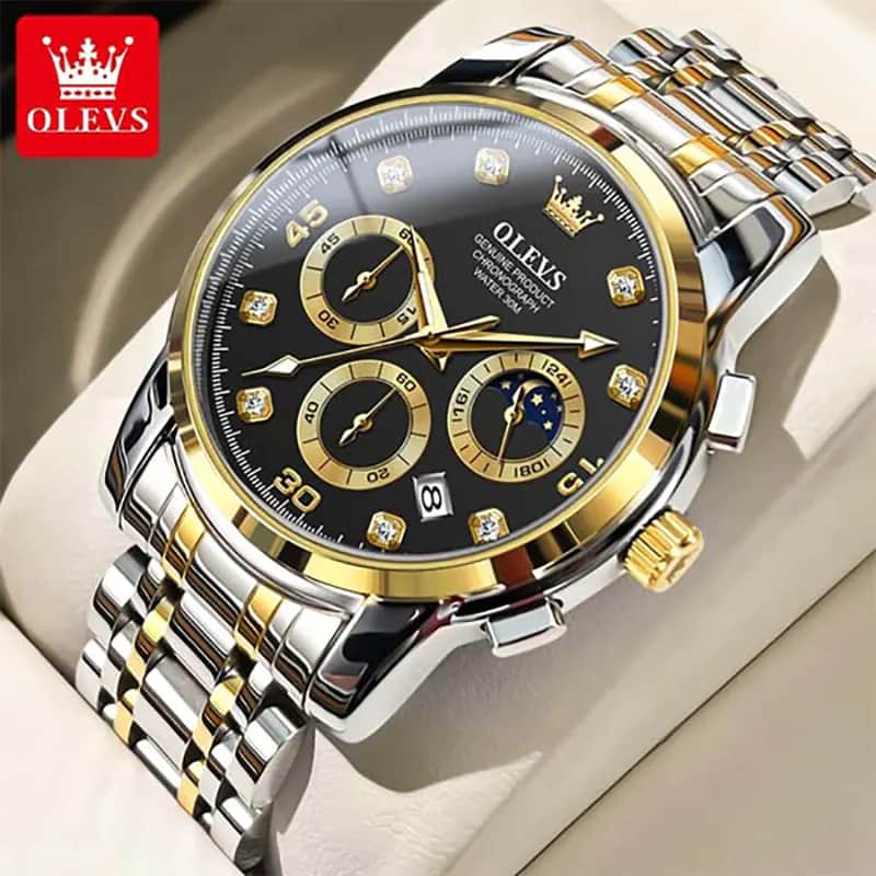E75K OLEVS 2889 Chronograph Luxury Business Watch For Men