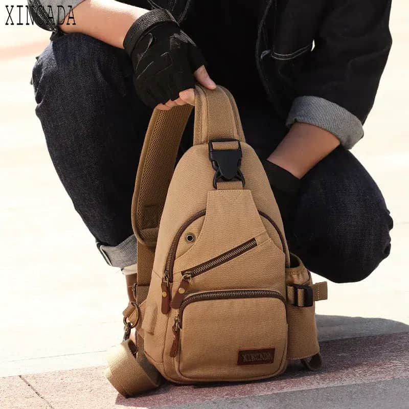 B1019 XINCADA Multi-Functional Trendy Canvas Mini Back Pack For Men