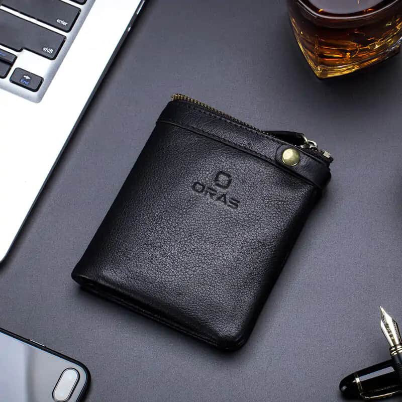 R1015 ORAS Genuine Leather Zipper Wallet